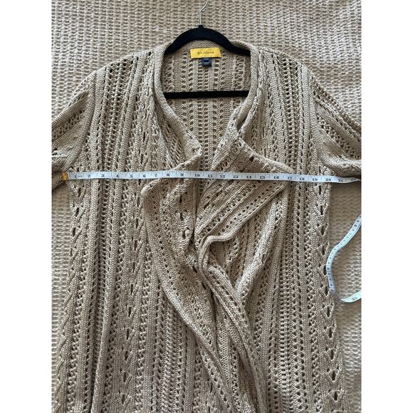 St. John Collection Knit Cardigan Short Sleeve Open Front Beige Small - Picture 6 of 7